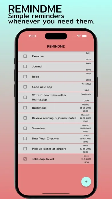 Remindme: Simple Reminder App Screenshots