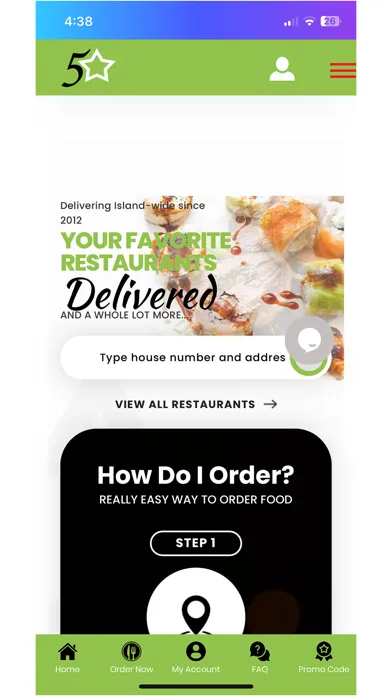 Tangkapan layar Five Star Home Delivery App