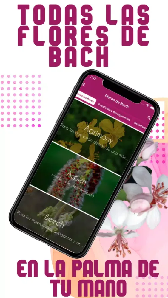 Capturas de tela do Flores de Bach
