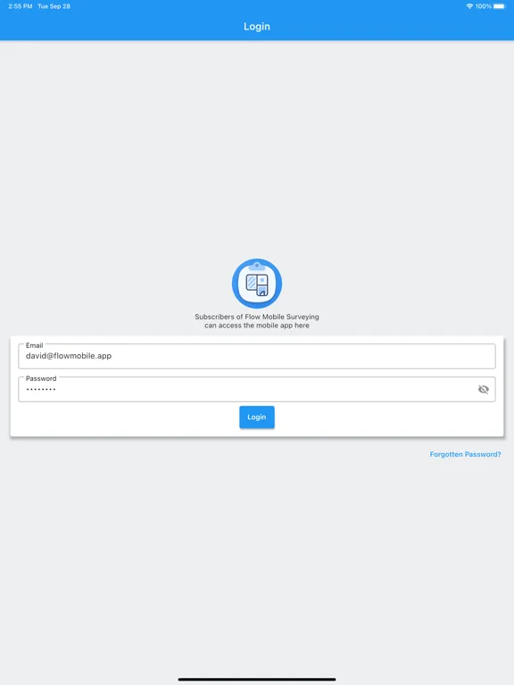 Flow Mobile Surveying iPad  스크린샷