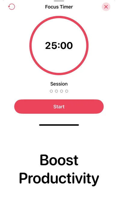 Capturas de tela do Pomodoro Timer - Focusplan