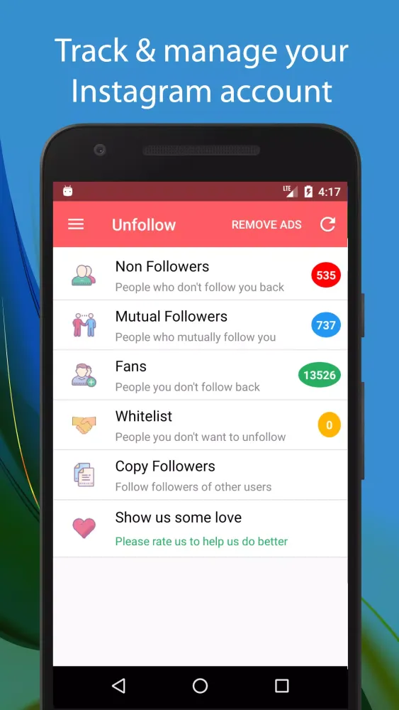 Unfollow Screenshots