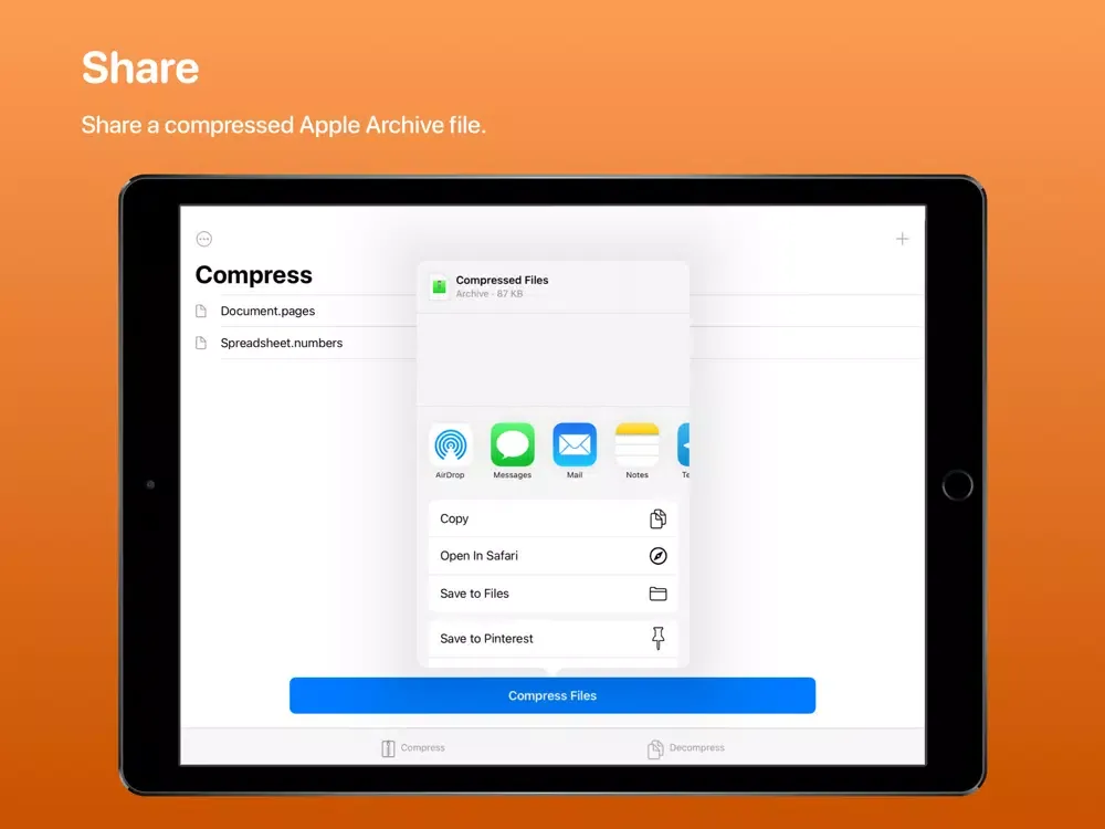 AAR Compressor: Compress Files iPad  スクリーンショット