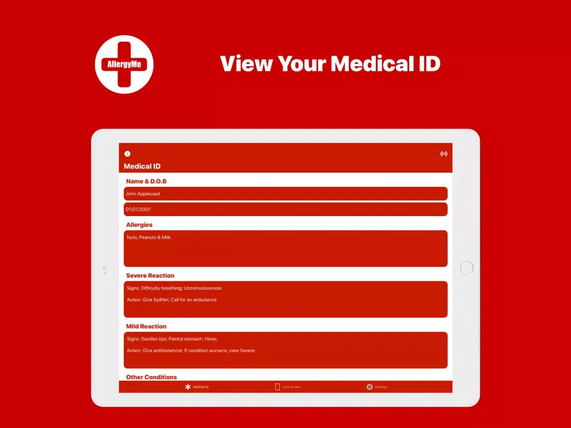 AllergyMe - Allergy Medical ID iPad  سکرین شاٹس