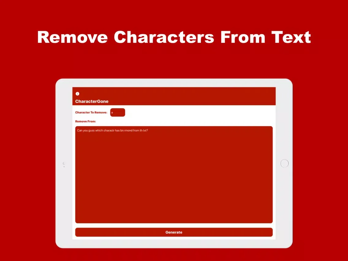 Скриншоты CharacterGone: Remove Letters iPad 