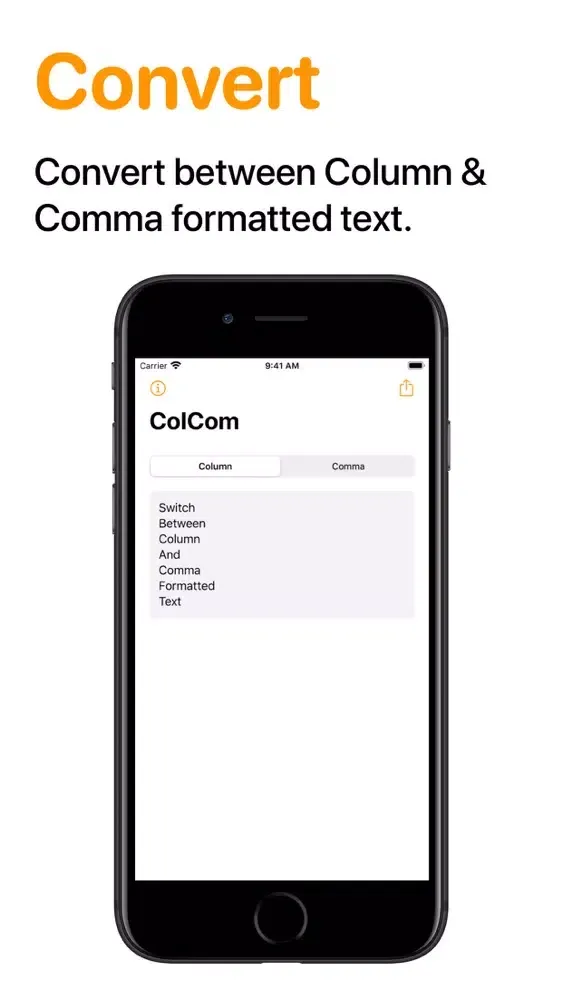 Tangkapan skrin ColCom: Convert Column & Comma