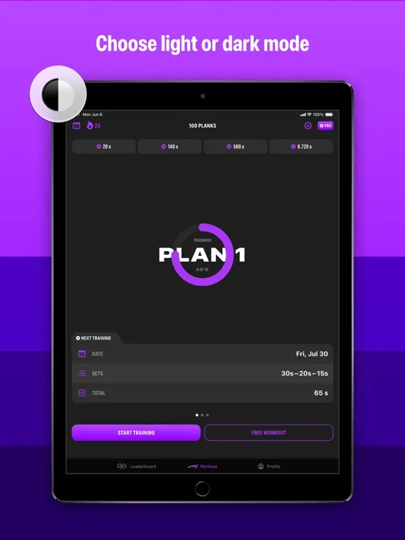 Plank Workout & Fitness App iPad  Screenshots