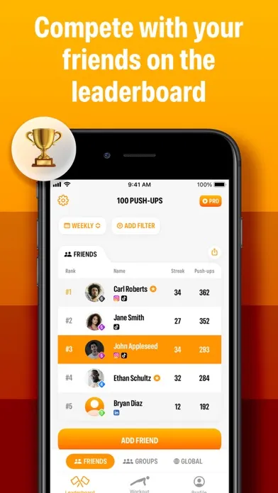 Capturas de tela do Push Ups Counter and Tracker