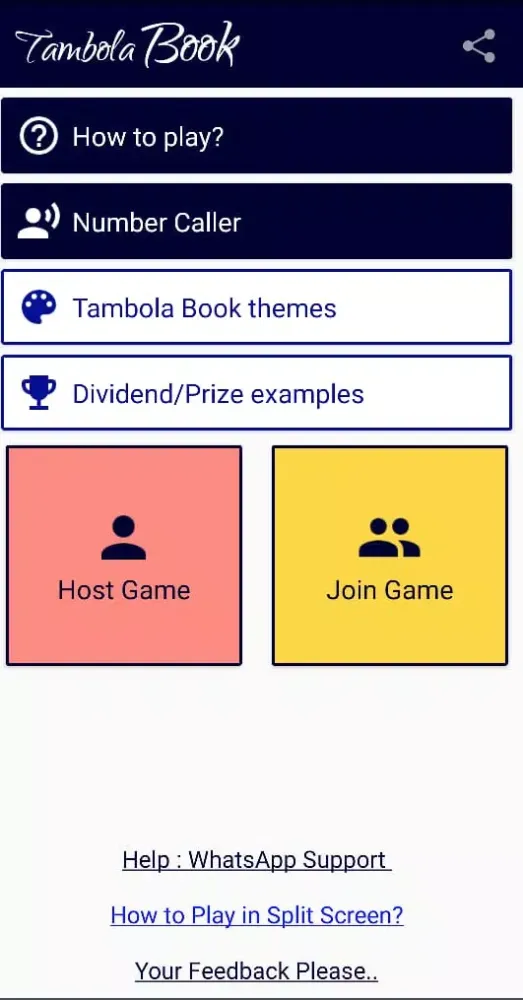 Zrzuty ekranu Tambola Game Hosting Paperless