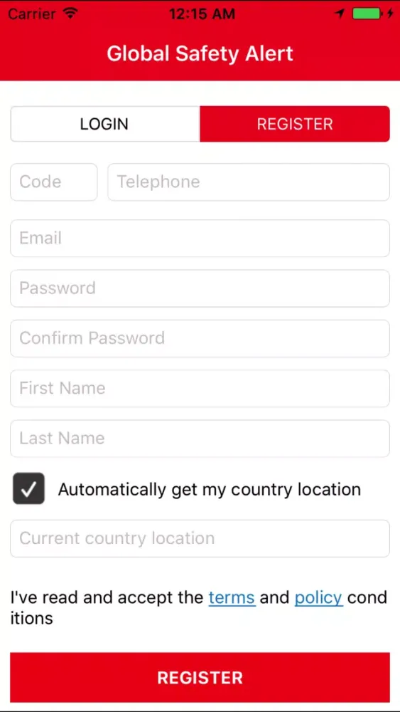 Global Safety Alert Screenshots
