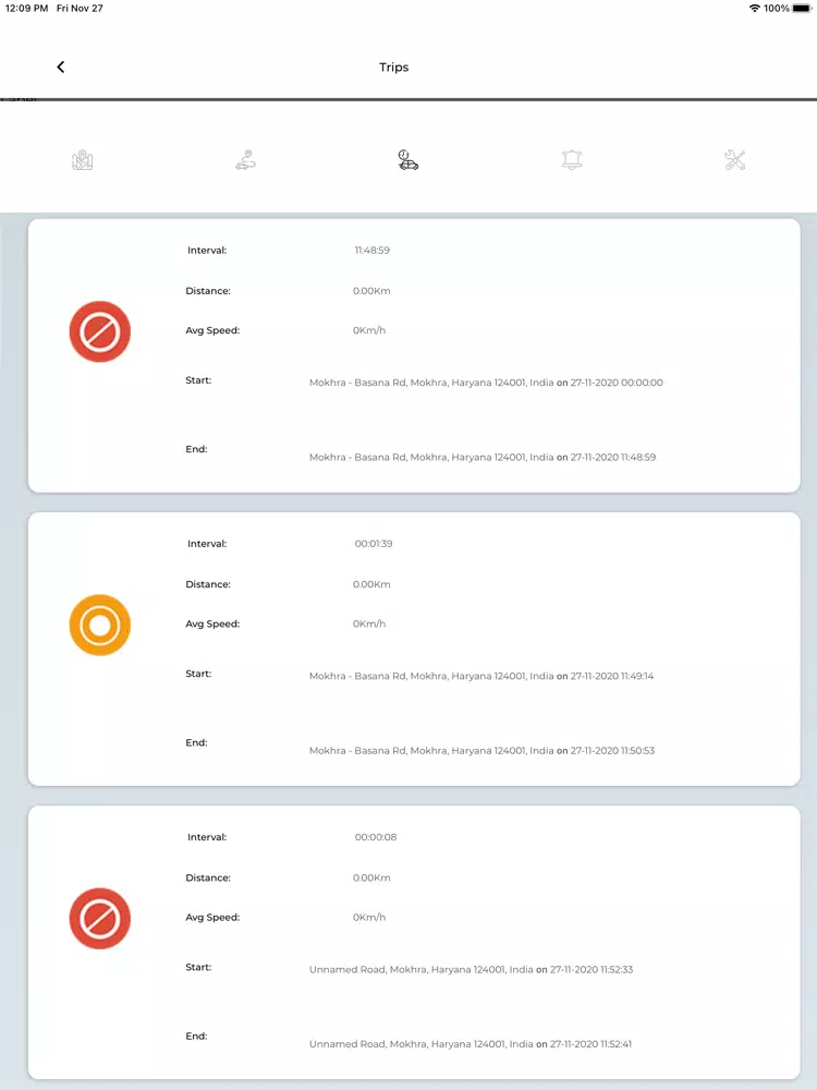 Tangkapan layar Securewheels iPad 