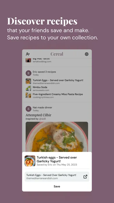 Cereal: Home-cooked social Screenshots