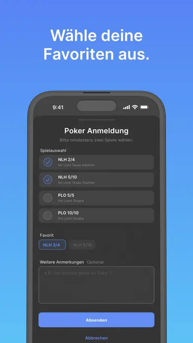 Fortuna Poker-Anmeldung Screenshots