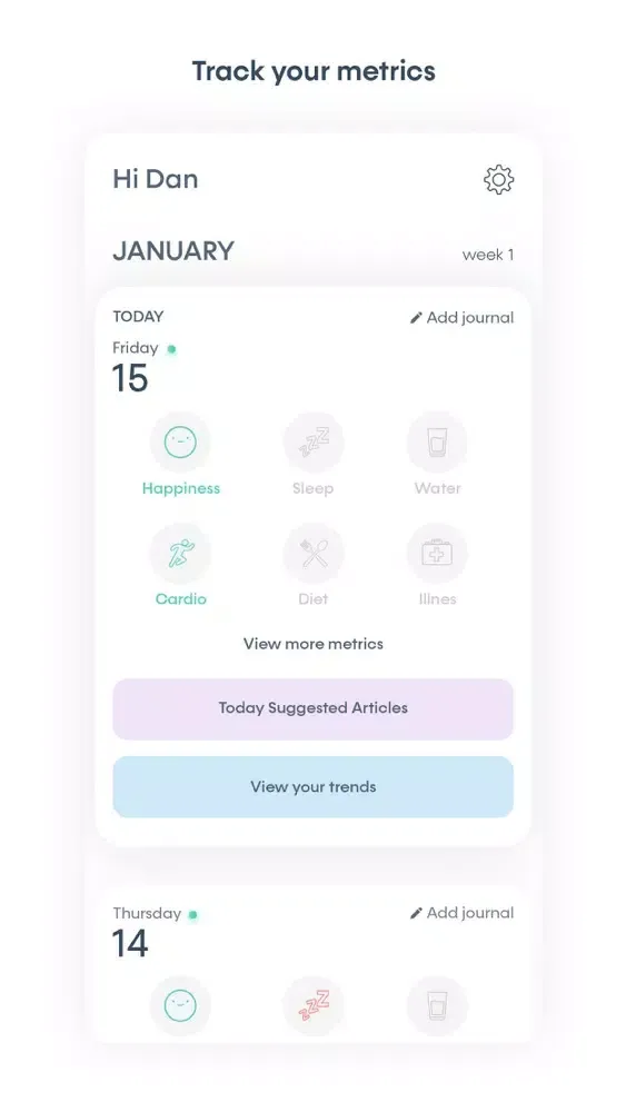 Screenshot di Lifted - Mental Health Tracker