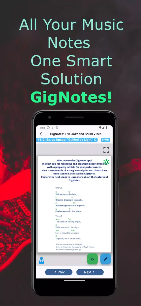 GigNotes Screenshots
