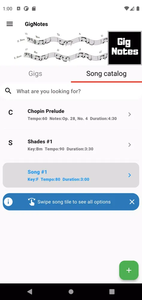 GigNotes Screenshots