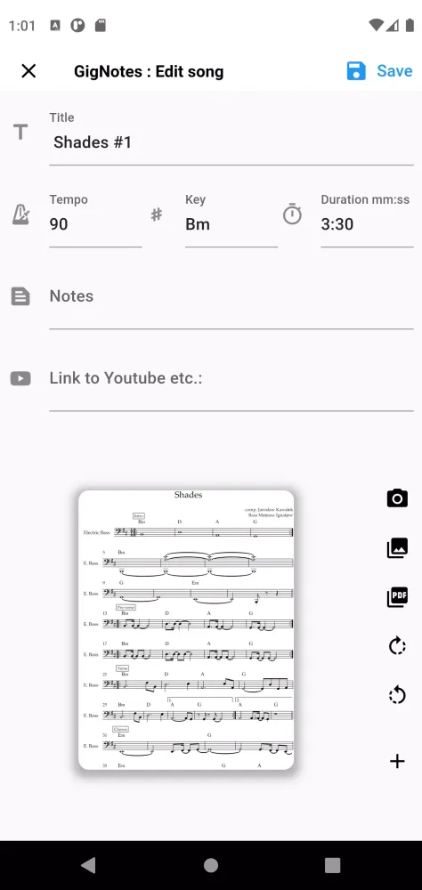 GigNotes Screenshots