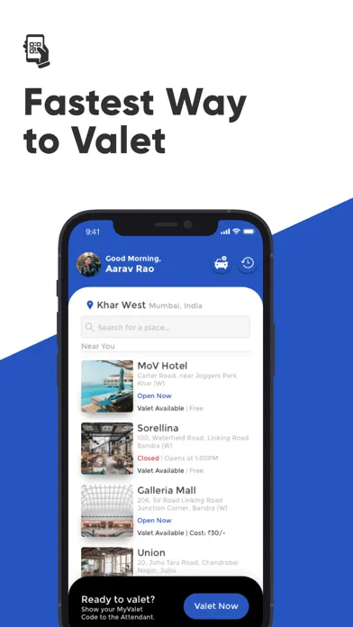 Capturas de tela do Parq - Digital Valet Ticket