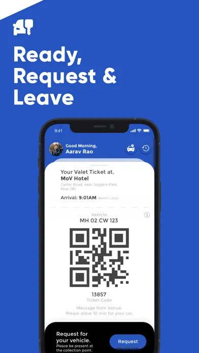 Capturas de tela do Parq - Digital Valet Ticket