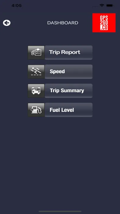 Capturas de tela do GPS2GO