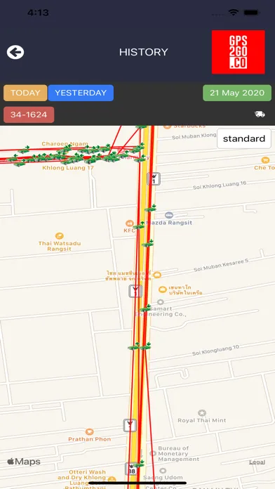 Capturas de tela do GPS2GO