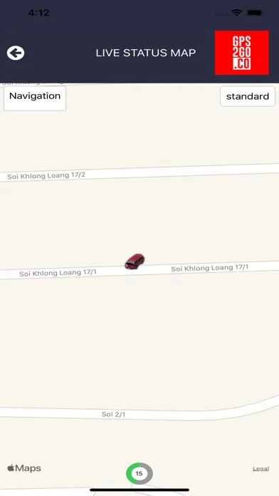 Capturas de tela do GPS2GO