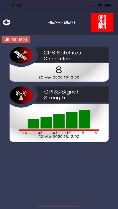 Capturas de tela do GPS2GO