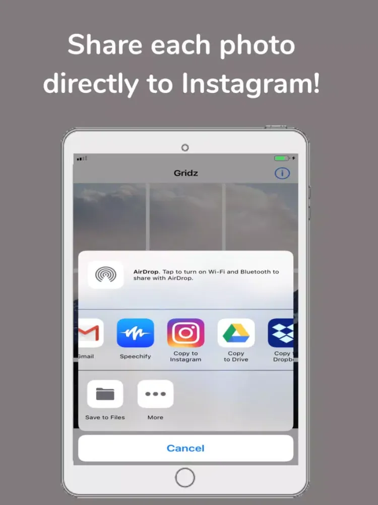 ภาพหน้าจอของ Gridz Photos iPad 