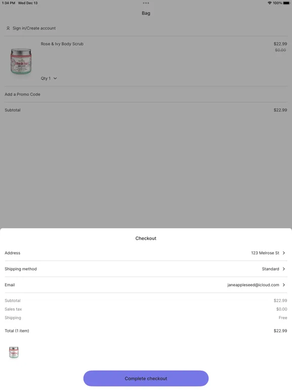 Tangkapan layar Home Market Limited iPad 