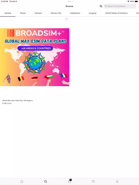 ภาพหน้าจอของ BroadSim+ iPad 