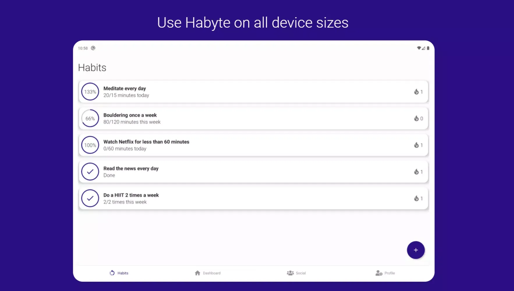 Habyte－Automated habit tracker Screenshots