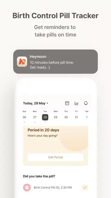 Capturas de tela do Heymoon: Period Cycle Tracker