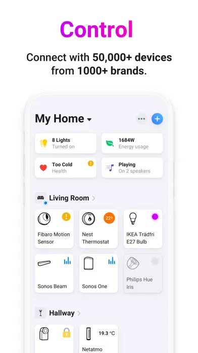 Screenshot di Homey — A better smart home