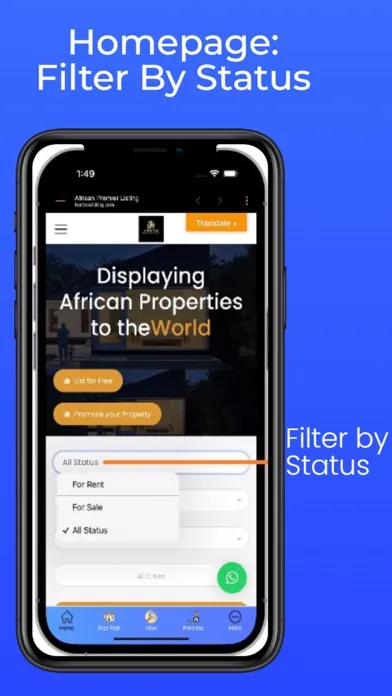 Tangkapan skrin Horizon Listing Africa