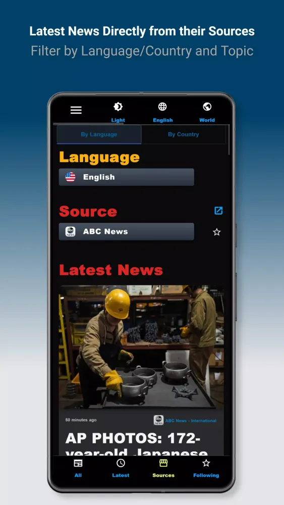 Tangkapan skrin Spark News Lite