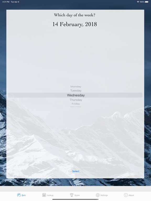 Day of Week iPad  سکرین شاٹس