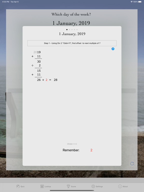 Day of Week iPad  سکرین شاٹس