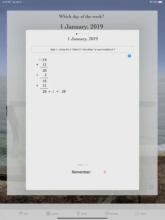 Day of Week iPad 应用截图