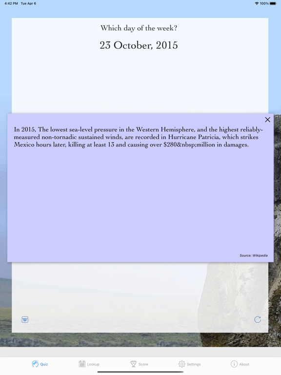 Day of Week iPad  سکرین شاٹس