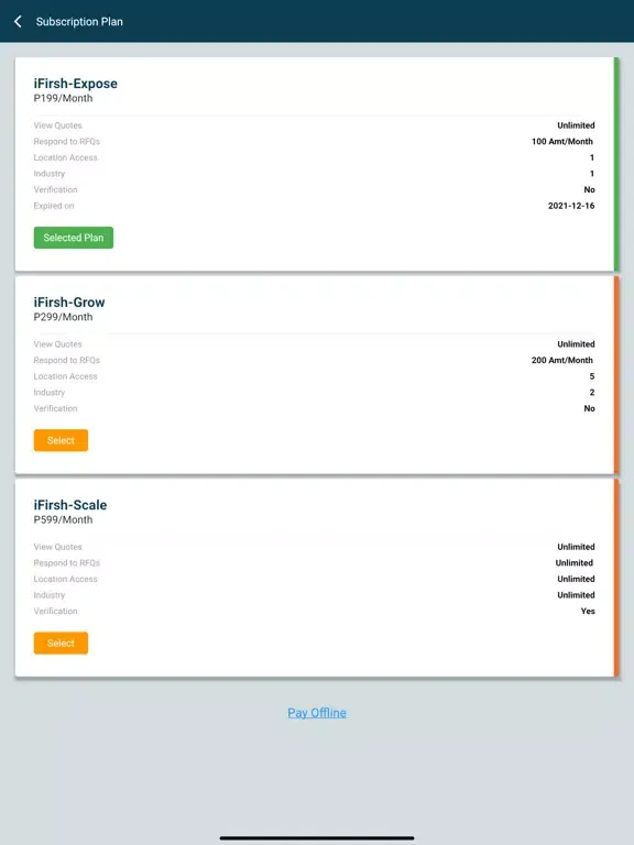 Tangkapan layar iFirsh Supplier iPad 