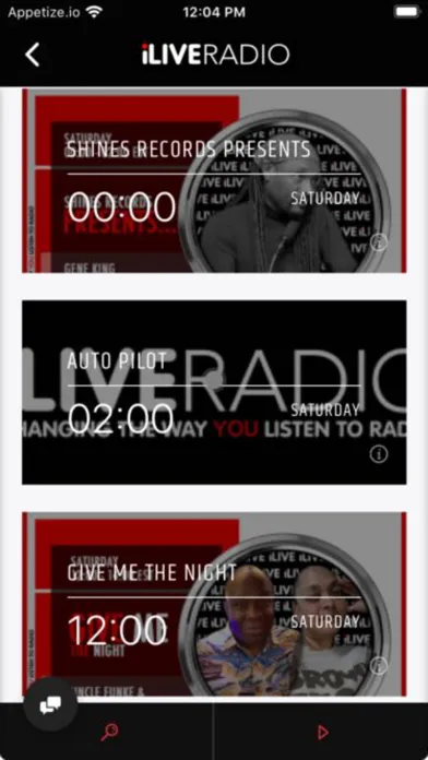 Captures d'écran de iLive Radio Network