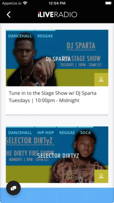 Captures d'écran de iLive Radio Network