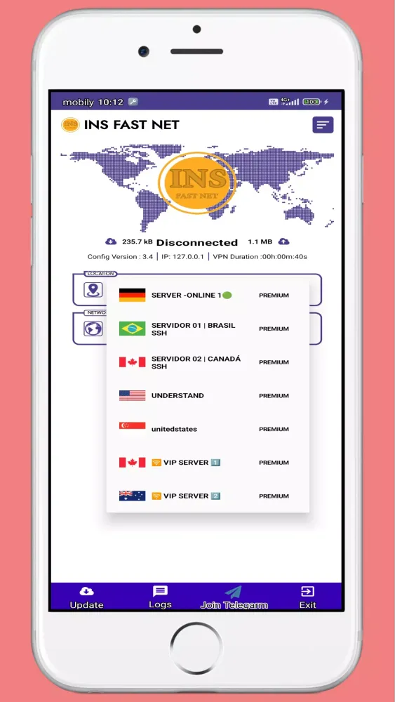 INS FAST NET VPN Screenshots
