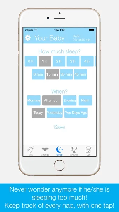 Capturas de pantalla de BabyDiary - Track the progress of your newborn baby!