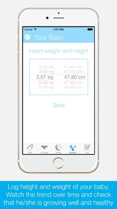 Capturas de pantalla de BabyDiary - Track the progress of your newborn baby!