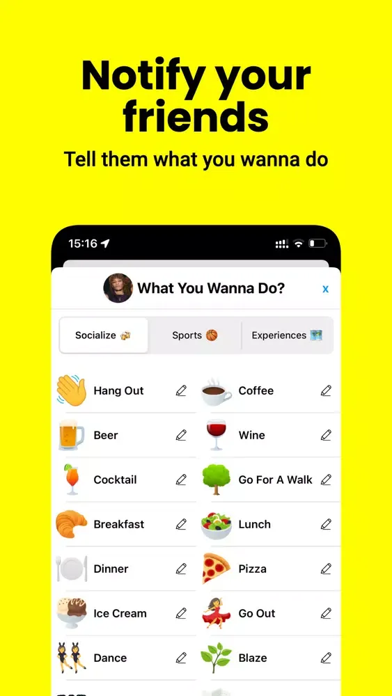 wanna - hang out with friends سکرین شاٹس