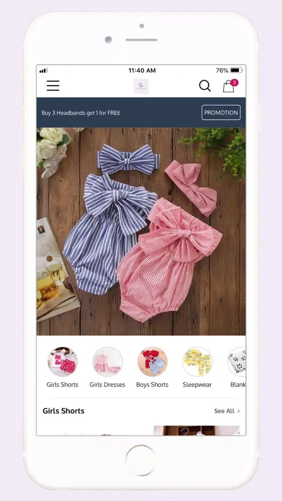 Ảnh chụp màn hình của Tiny ToTs Clothing Co.
