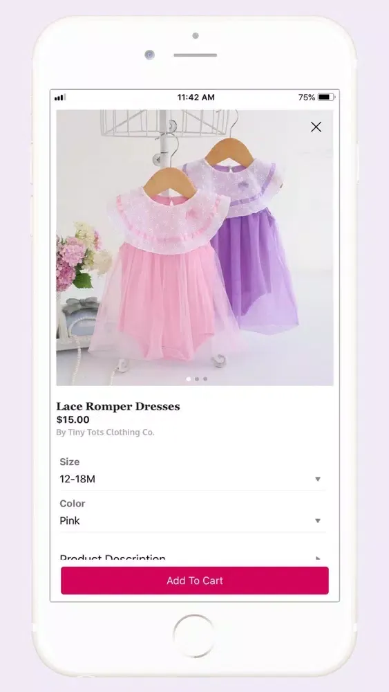 Ảnh chụp màn hình của Tiny ToTs Clothing Co.