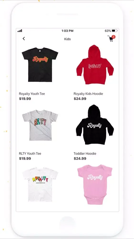 Tangkapan skrin Royalty Clothing Brand