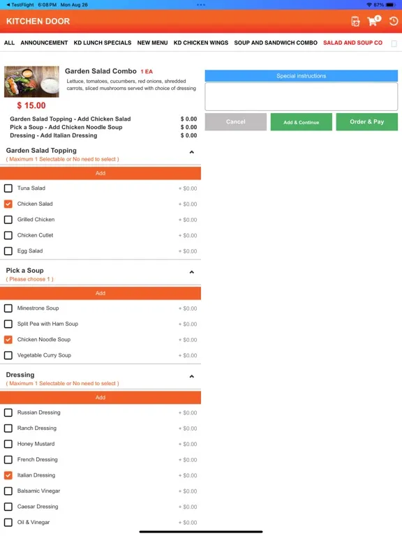 Screenshot di Kitchen Door Deli iPad 